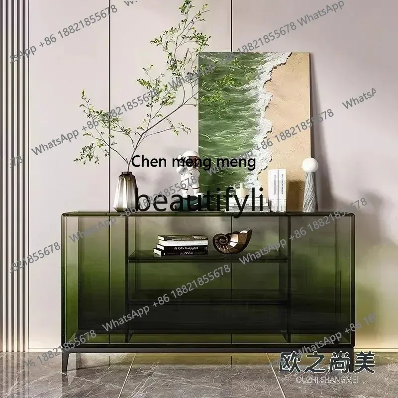 cn8617 LHY New Arrivals QAcrylic gradual change green dining side cabinet floor gradual change color high-end storage locker Ame