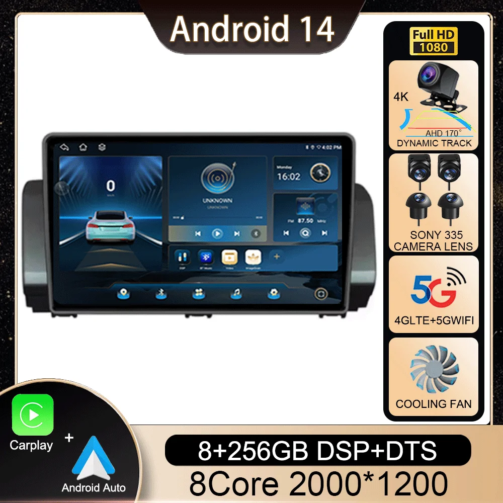 10 "Android 14 Auto Carplay per Renault Sandero 2021 autoradio lettore Video Stereo multimediale 4G WIFI navigazione GPS 360 fotocamera