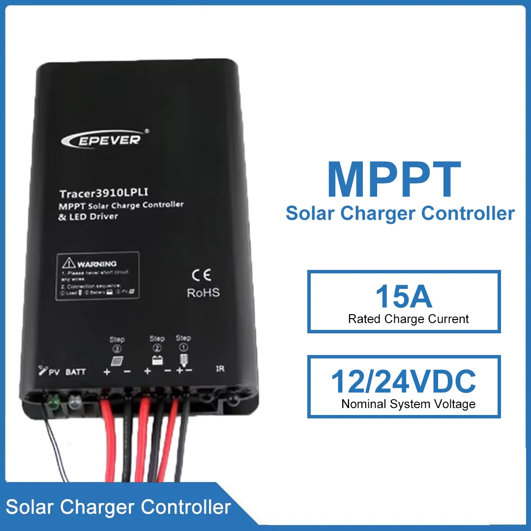 

Tracer3906LPLI 15A EPEVER Waterproof Solar Street Light Charge Controller 12V/24VDC MPPT Solar Charger Controller