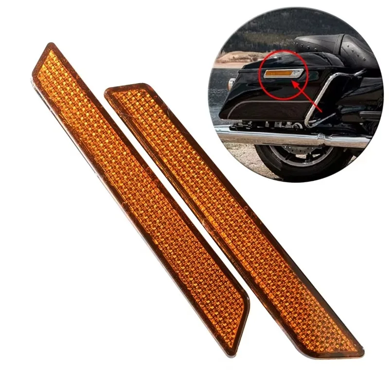 

Popu для мотоцикла, 2 шт., передний боковой отражатель, светоотражающая полоса, лента Dyna Super Glide FXD StreetBike Harley, ползунки для нижних ног