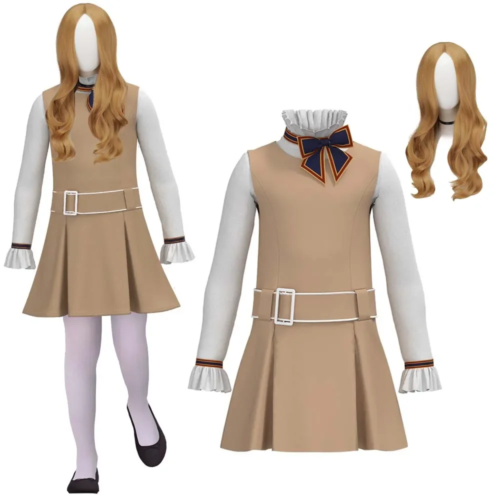

Movie M3GAN Cosplay Costume Female Dress T-shirt Belt Tie Pantyhose Suit Horror Megan Role Play Dress Uniform Halloween Party