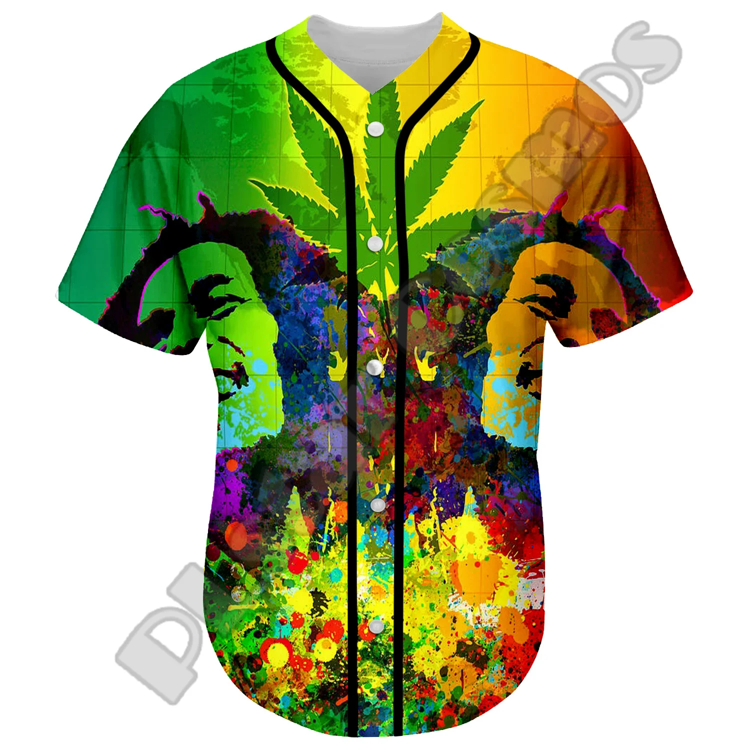 Bob Marley Reggae Black Legend MusicianRastafari Lion Tattoo 3DPrint Summer Baseball Shirts Jersey Casual Unisex Short Sleeves D