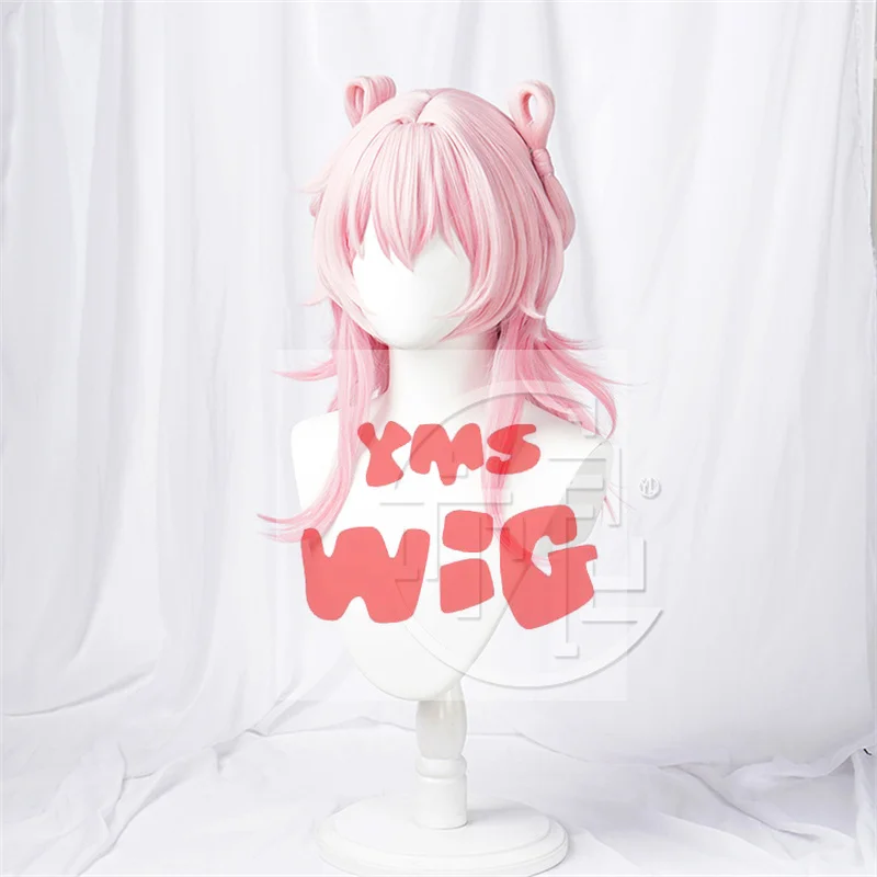 Game Honkai Honkai: Star Rail March 7th Cosplay Wig Pink Gradient Bow Hair Heat-resistant Fiber Hair Free Wig Cap Girls