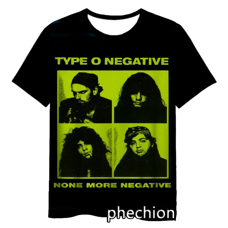 phechion New Fashion Men/Women Type O Negative 3D Print Short Sleeve T-Shirt Casual Hip Hop Summer T Shirt Tops S263