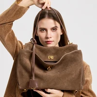 2025 Autumn Winter Women's Suede genuine leather Bag Shoulder Handbag Large Capacity Single Tote Bag Handbag Luxury Designer Bag - Image 5
