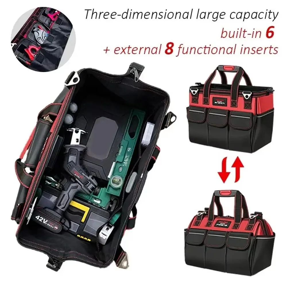 

Multifunctional Tool Bag Oxford Canvas Multi-pocket Storage Household Multifunctional Electrician Special Wear Resistant Workbox