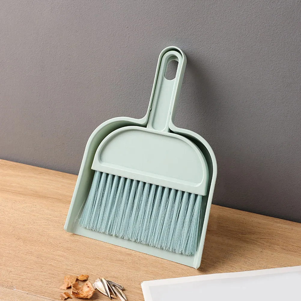 Mini Hand Broom and Dustpan Set Compact Desktop Cleaning Kit for Computer Keyboard Table and Small Spaces