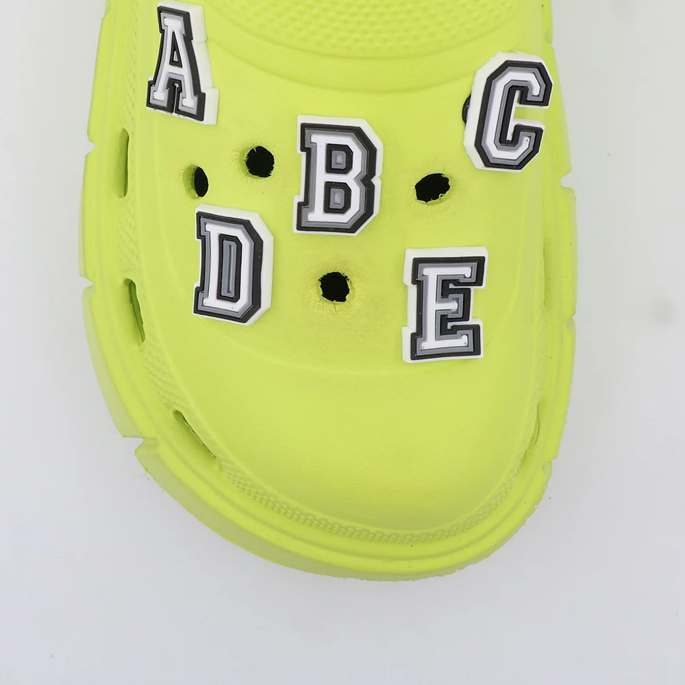 Shoe Accessories Charms Cute Cartoon Twenty-six English Words Ornament Alphabet Slipper Shoe Decorations Buckles Adult Gift 1pc