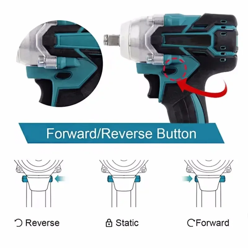 Cordless Electric Impact Wrench Power Tool Brushless Electric Wrench Hand Drill Socket For 21V Battery