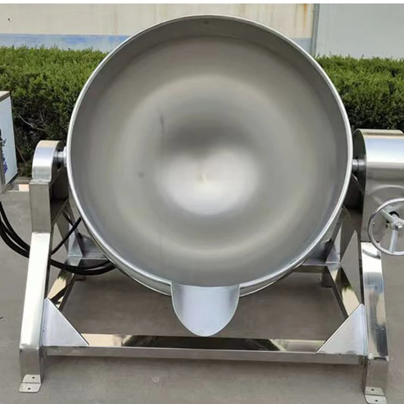Olla de cocción industrial eléctrica a vapor de 50L con camisa y agitador, para condimentos de marmite, de 100-600L