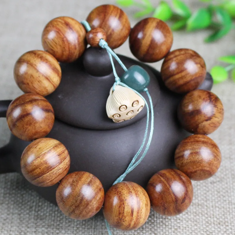 

Hainan Scented Rosewood Bracelet Wooden Cultural Artifact Buddha Beads Rosary Hand Toy Collection Tiger Leather Pattern Leadersh