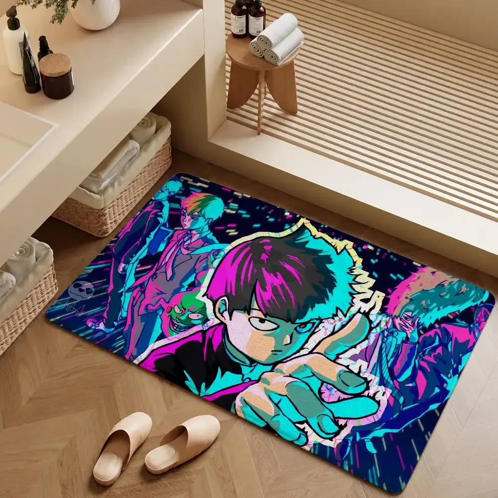 Anime Mob Psycho 100 Mob Reigen Dimple Floor Mat Soft Flannel Entrance Doormat Non-Slip Washable Rug For Bedroom Home Decor