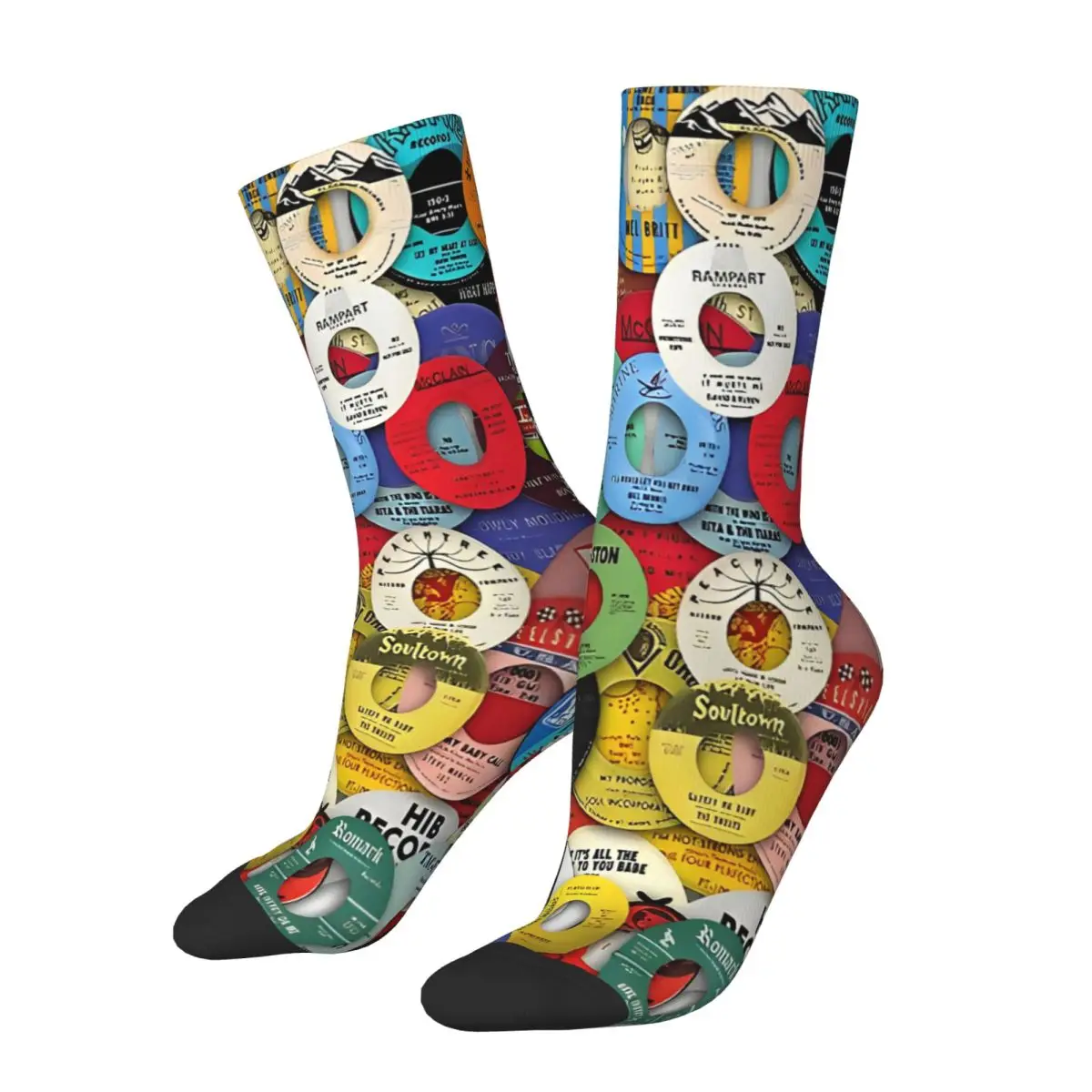 Autumn Winter Cool Women Men Record Mania Socks Vinyl Motown Soul Northern Soul Non-slip Yoga Socks