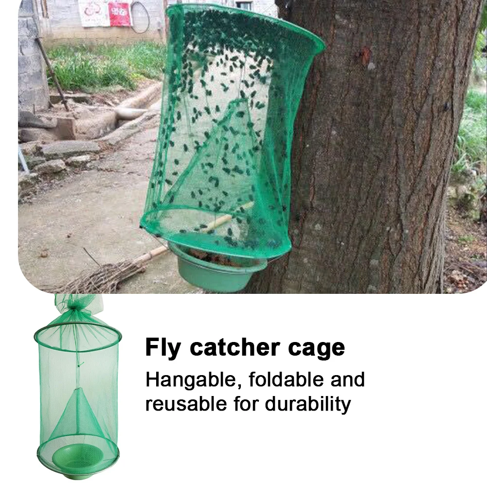 1-5pcs Fly Catcher Pest Control Reusable Hanging Fly Catcher Fly Catcher Cage Net Fly Catcher Garden Hanging Bird CatcherGarden