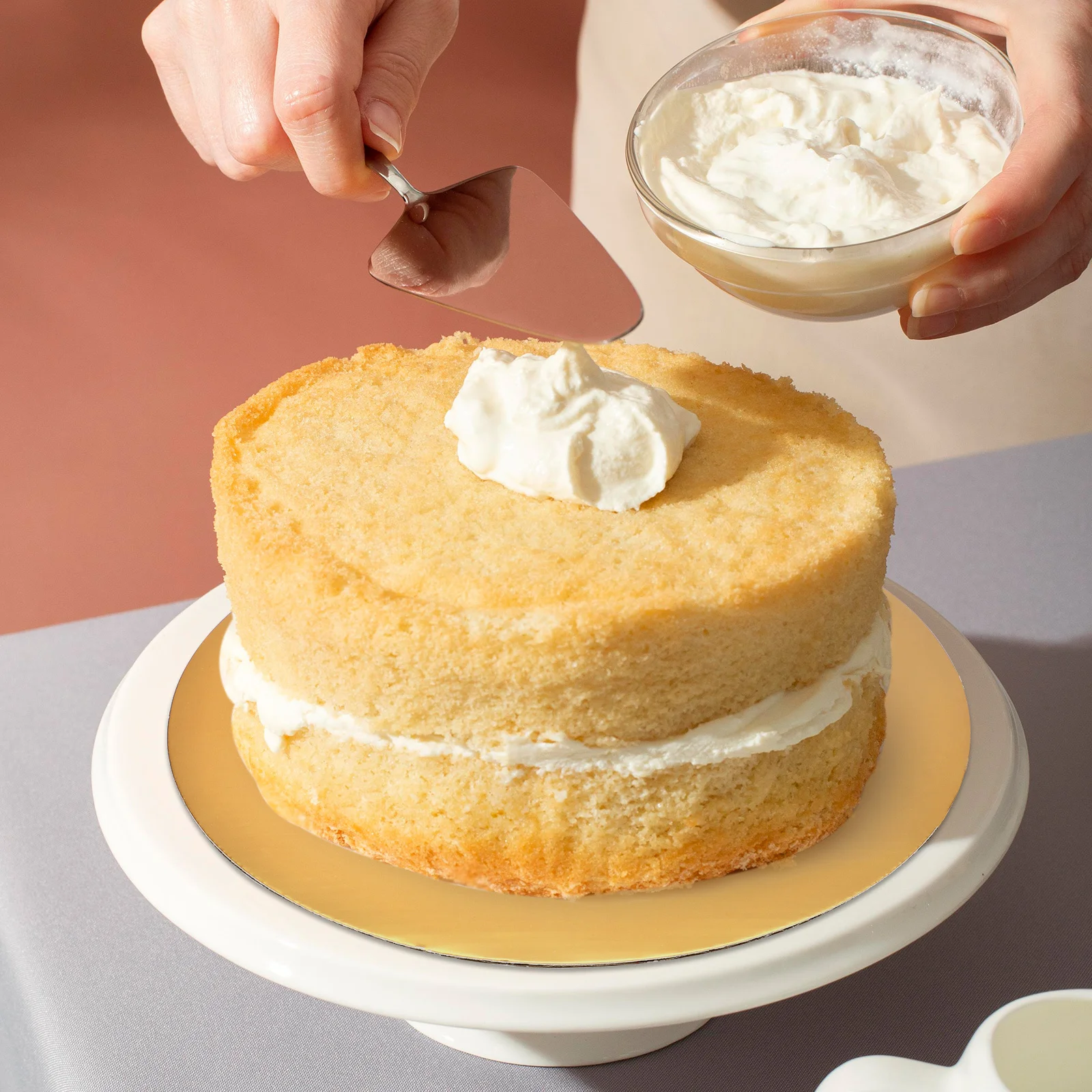 

10pcs Boards 10 Inch Round Base Smooth Release Baking Accessories Wedding Birthday Cake Display Tray Paper Cake Drums