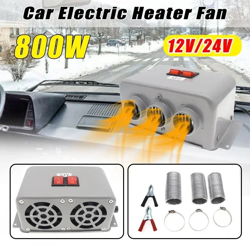 500W 12/24V Car Heater Electric Cooling Heating Fan Portable Electric Dryer Windshield Defogging Demister Defroster Trucks Boat