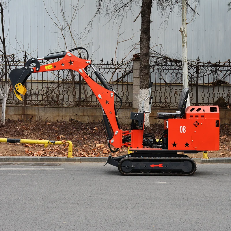 Miniexcavadora personalizada con motor diésel de 0,8 toneladas y 1 tonelada, máquina excavadora pequeña usada para jardín agrícola, entrega rápida