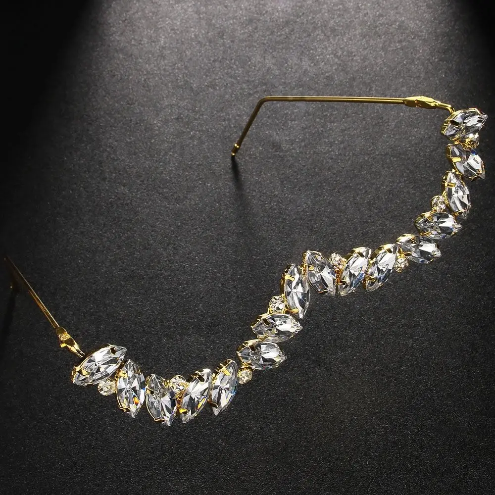 Waterdrop Shape Rhinestone Eyeglass Frame Foldable Zircon Glitter Mask Decoration Crystal Blingbling Metal Glasses Frames