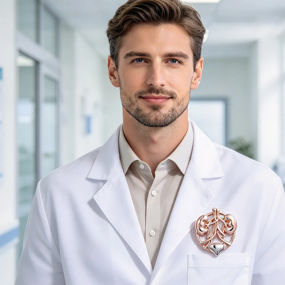 Human Kidney Heart Anatomy Brooch Pin Medical Organ Lapel Badge Nephrology Urology Doctor Nurse Medical Student Jewelry Gift