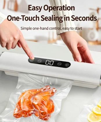 HTMCK Professional Kitchen Vacuum Sealing Machine for Food Plastic Storage Bags Home Use Easy to Operate