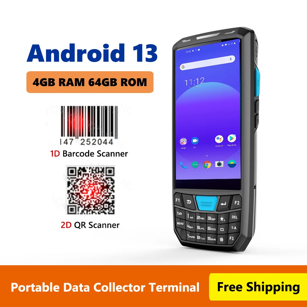 

Терминал сбора данных MSENCH PDA Android, портативный сканер штрих-кодов Honeywell 1D 2D QR с 4G и NFC