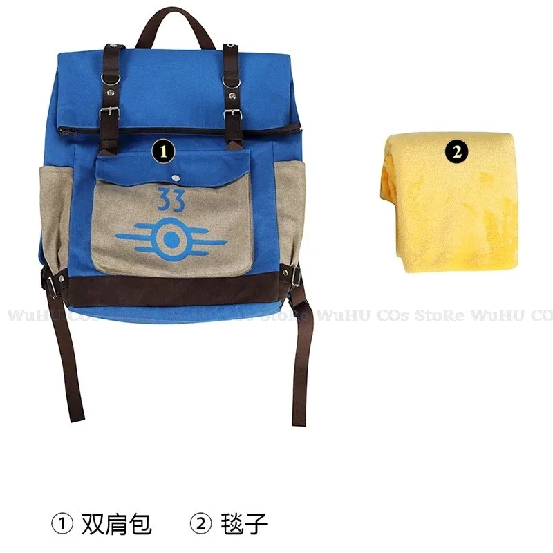 2025 yiyi Fall Cos Out disfraz de Cosplay Vault 33 mujer hombre superviviente Lucy mochila bolsa con manta mujeres hombres parte de Halloween