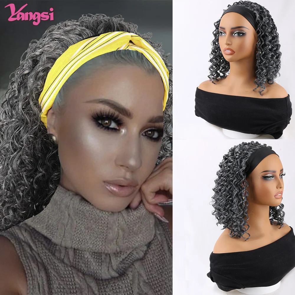 

Full Star 12 inch Fluffy Synthetic for Woman Wig Adjust Strap Wigs With Side Comb Party Daily Use kinky headband Fake Hair Wig