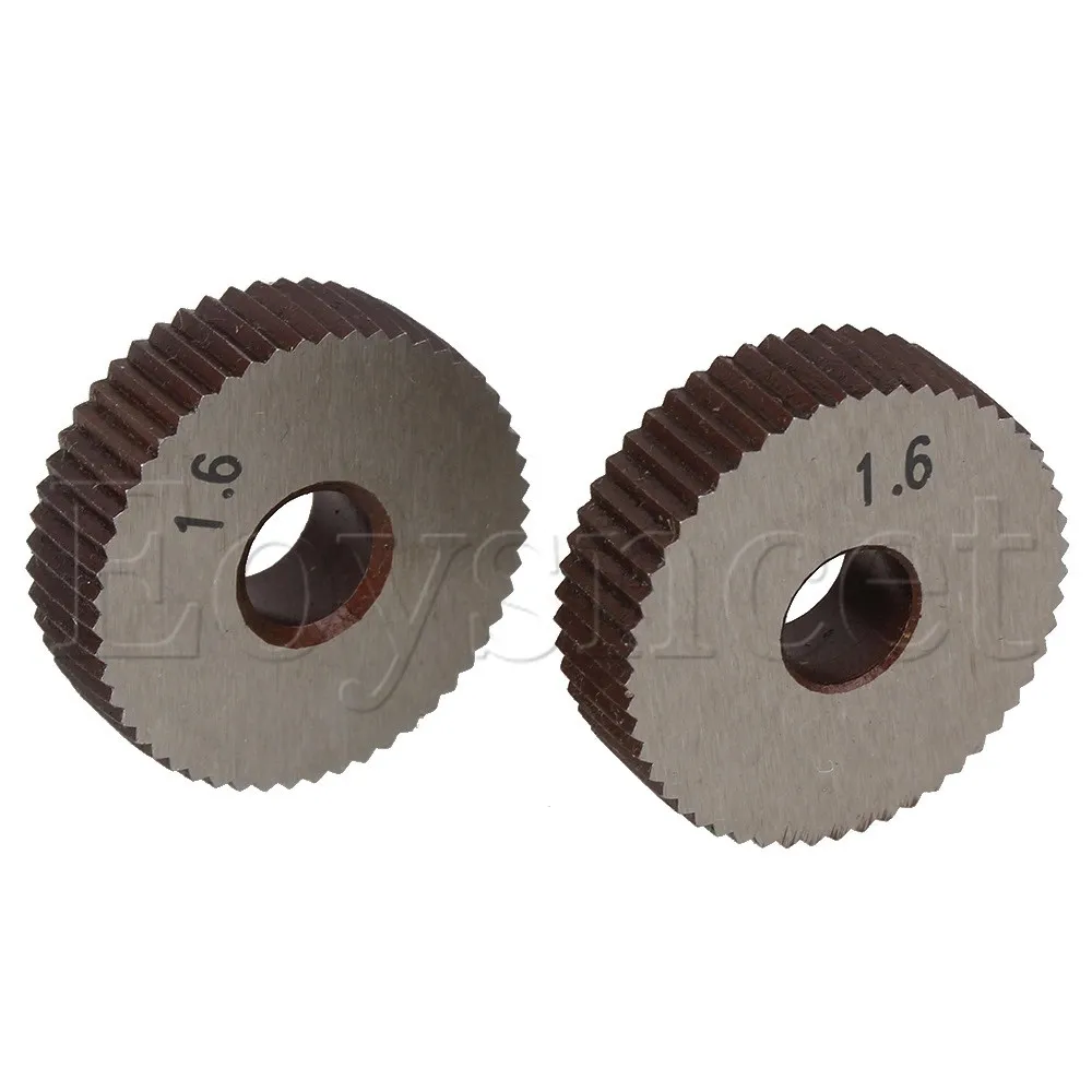 2pcs Knurling Tool Single Straight Wheel Linear Knurl 1.6mm Pitch 8 x 28mm