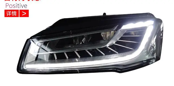 Full Led Headlight A8 LED Head Light With Projector Lens For Audi 2014-2016