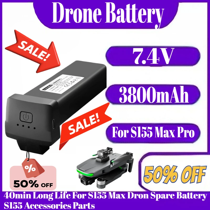 الجملة S155 ProMax بطارية توصيل خارجي 7.4 فولت 3800 مللي أمبير 40 دقيقة حياة طويلة ل S155 ماكس بطارية توصيل خارجي S155 اكسسوارات أجزاء