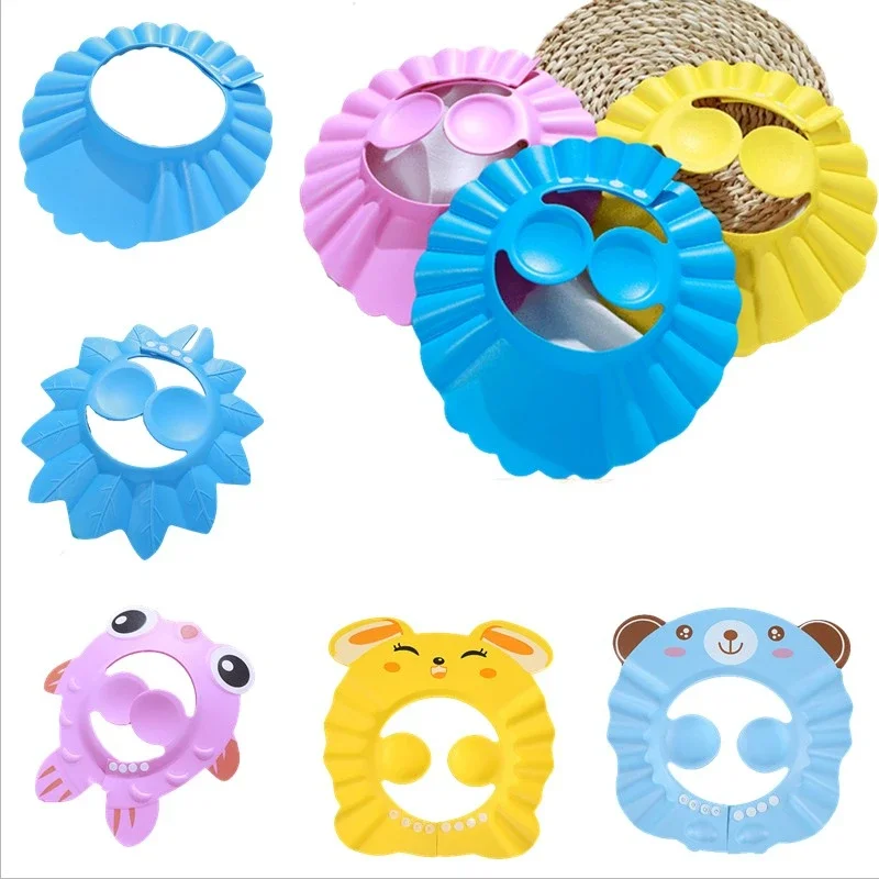 Children Kids Baby Bath Visor Shampoo Cap Toddler Shower Cap Adjustable Bathing Shower Hat Newborn Care Wash Hair Head Cap