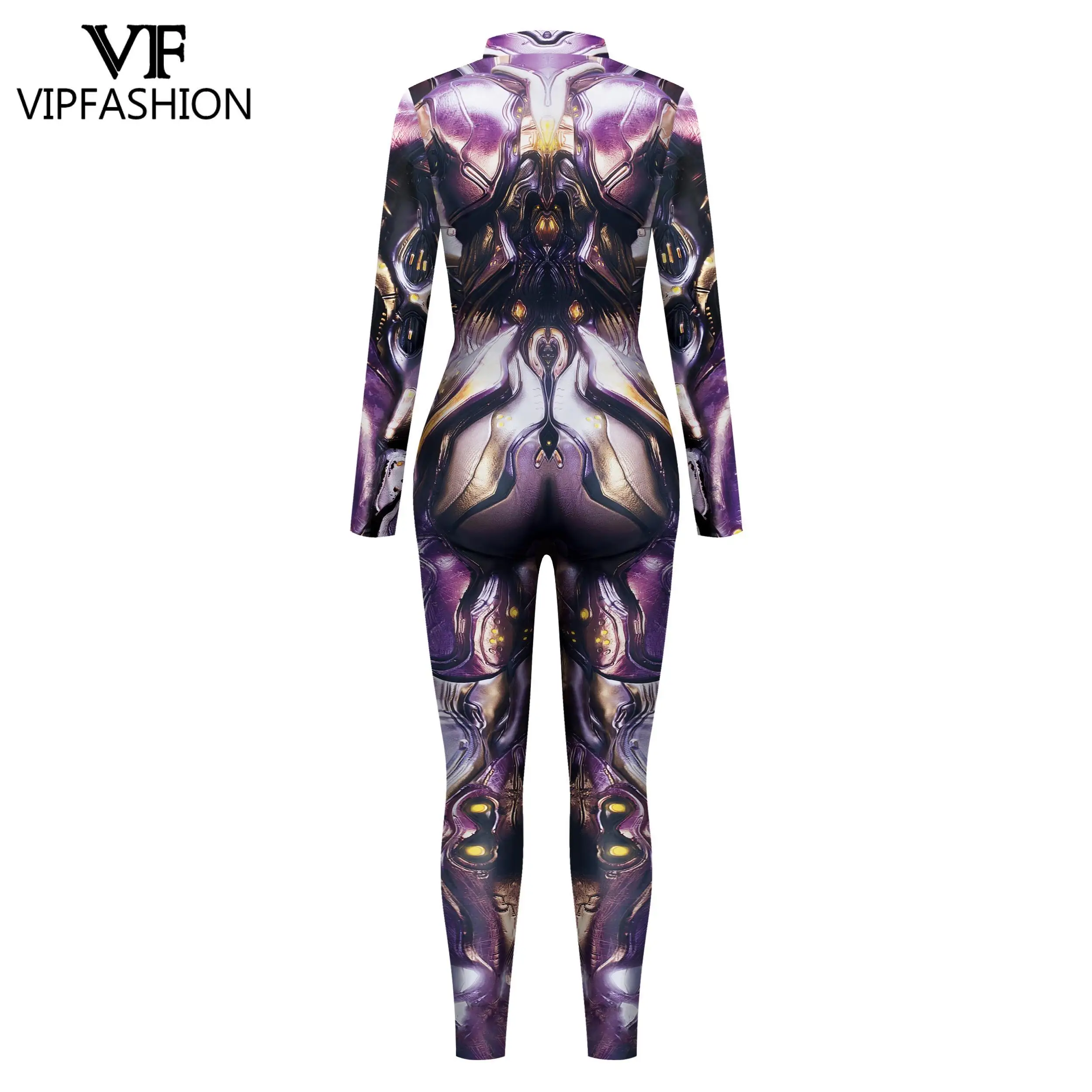 Vipfashion Buitenaardse Zentai Pak Punk Robot Mannelijk Kostuum Festival Catsuit Mannen Jumpsuit Cosplay Bodysuit Vakantie Feestkleding