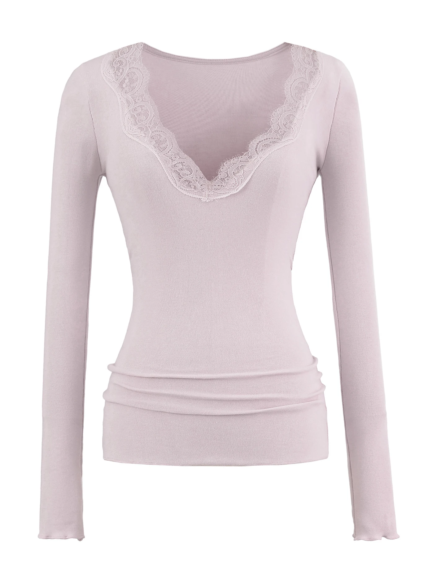 الرجعية الأمريكية حار فتاة Sle تي شيرت طويل Sve الدانتيل المرقعة سليم صالح V-Ne قاعدة irt العصرية المرأة Faion