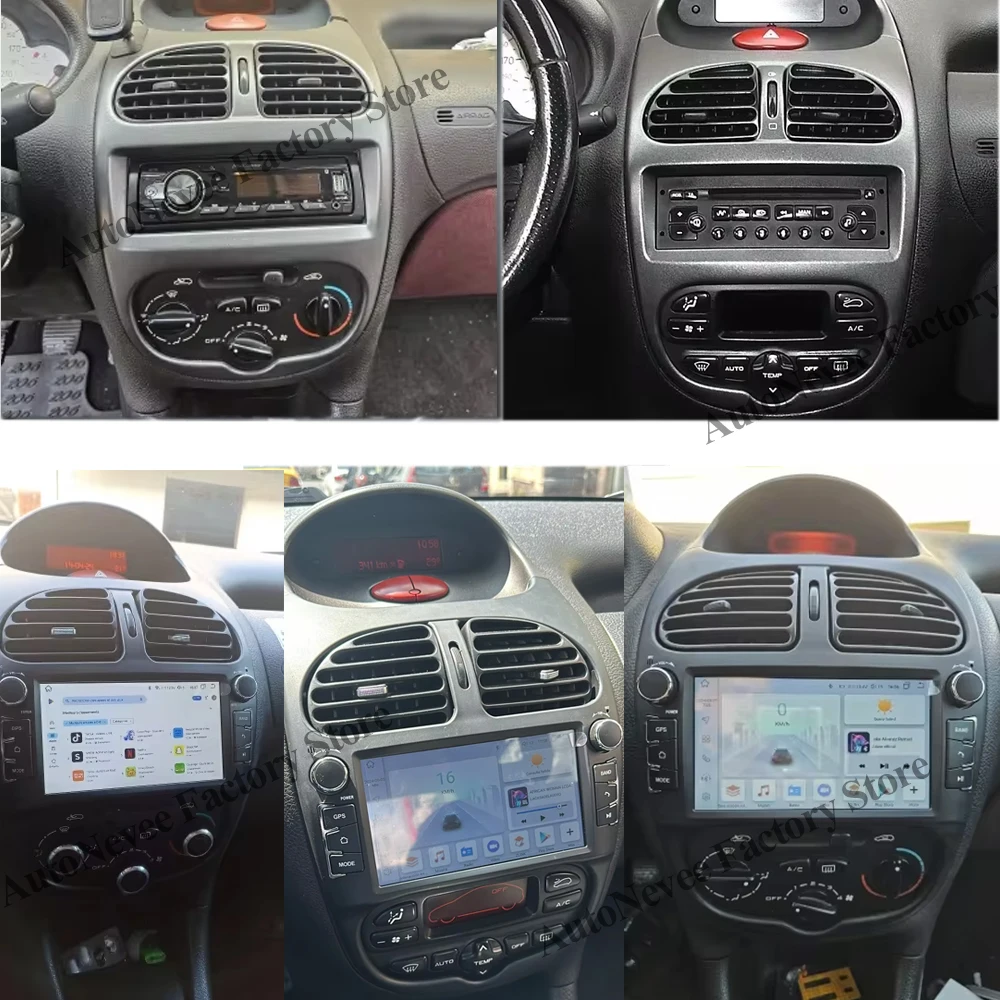 7 Android 12 CarPlay for Peugeot 206 2000-2008