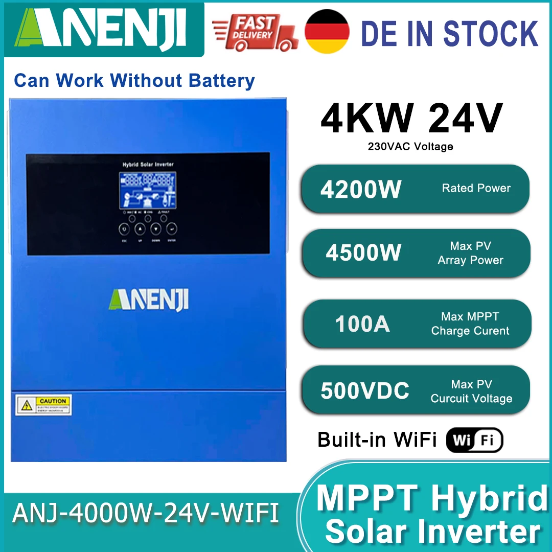 11KW 6.2KW 5KW 4KW 2KW 하이브리드 태양광 인버터 48V 24V 60A 100A 160A MPPT 충전 컨트롤러 220V WIFI 지원 BMS 포함