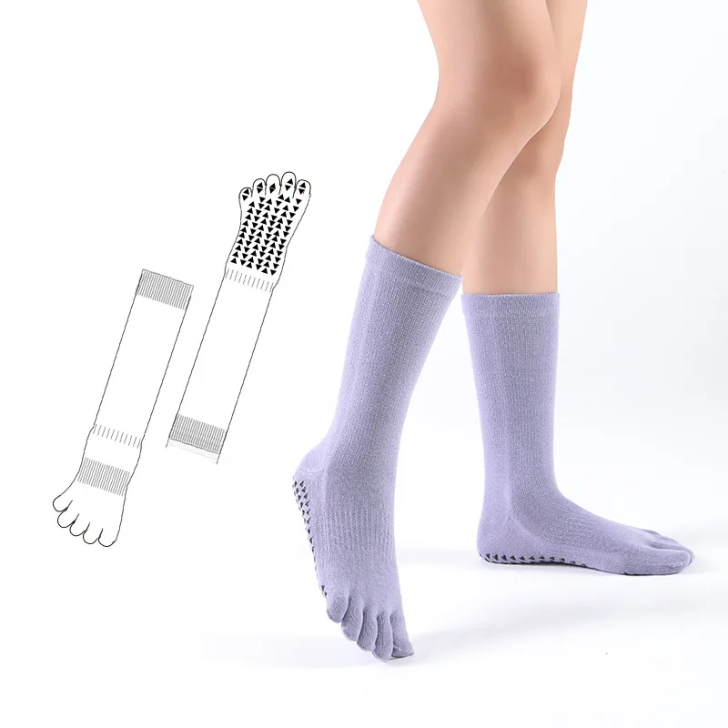 

Yoga Socks Dance Pilates Sports Socks Cotton Mid-tube Bottom Professional Non-slip Silicone Indoor Fitness Socks Gym Floor Socks