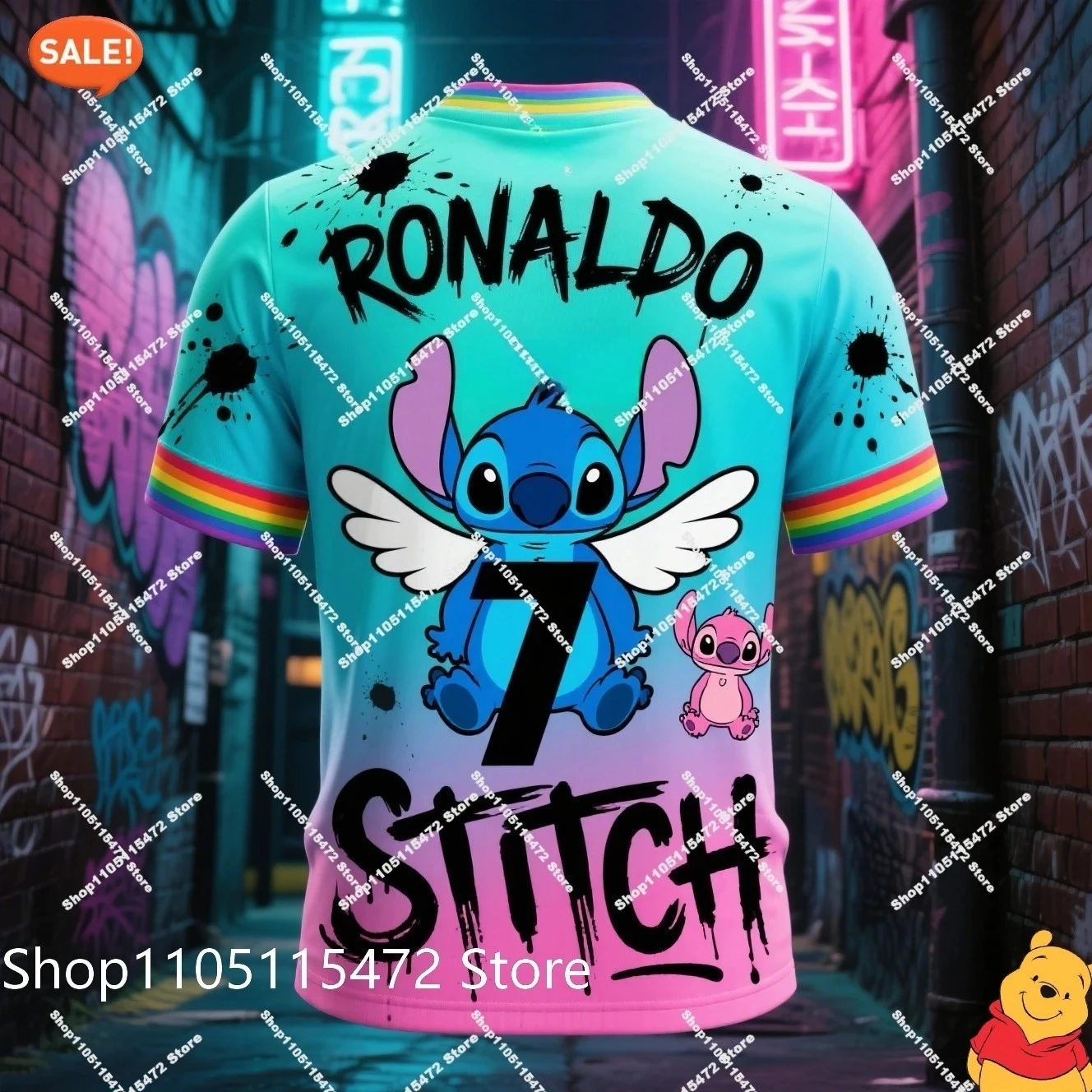 تي شيرت مطبوع ثلاثي الأبعاد وRONALDO Collaboration Football Ai تي شيرت لطيف وأنيق مريح للهالوين للأطفال والكبار والأولاد والبنات #5