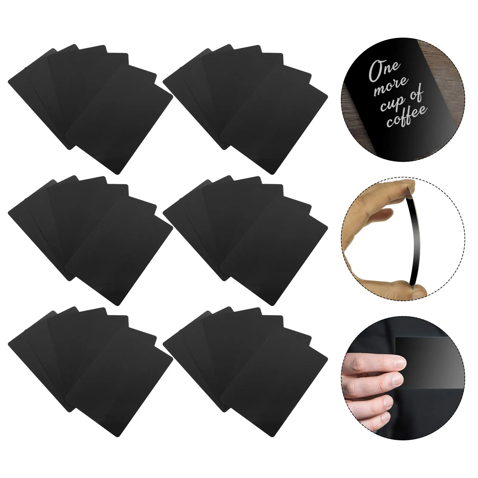 

50 Pcs Printable Metal Business Card Cards Paper for Printer Aluminum Blanks Name