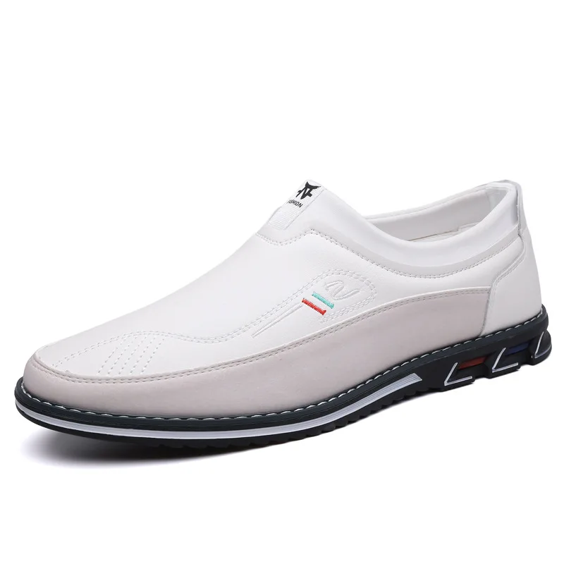 

Quality Men's PU Leather Loafers Slip on Big Size Comfortable Business Casual Shoes Soft Leather Non-Slip Luxury Designer Shoes