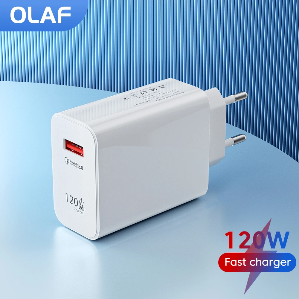 Olaf 120W USB Charger Fast Charging Quick Charge 3.0 Power Adapter USB Chargeur For iPhone Samsung Xiaomi Mobile Phone Charger