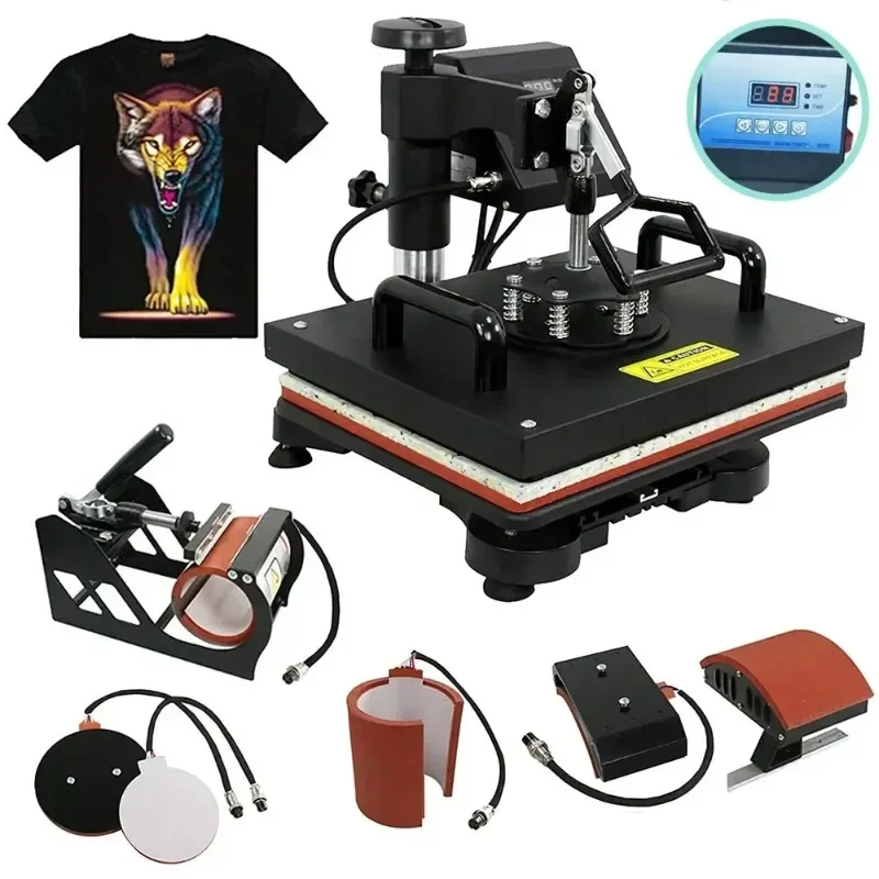 Most Popular Combo Heat Press Machine T-shirt Heat Press Machine 5 in 1 Cup Hat/Cap Printing Machine