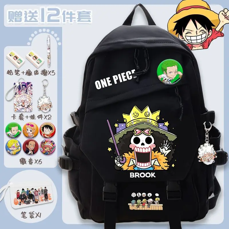 One Piece New Cartoon Student Schoolbag Large Capacity Casual and Lightweight Shoulder Pad Cute Stain-Resistant Backpack