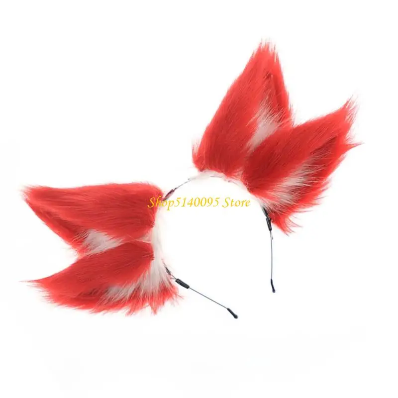 Dxae elegante nove caudas raposas orelhas headbands macio pelúcia anime acessórios convenção para festas cosplay e