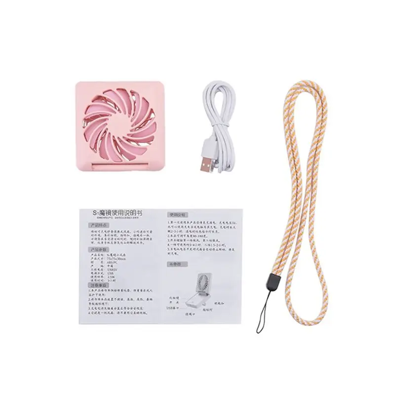 

A23F-2-Speed Portable Mini Fan Compact Mirror Folding Convenient USB Rechargeable Beauty Air Cooling Fan