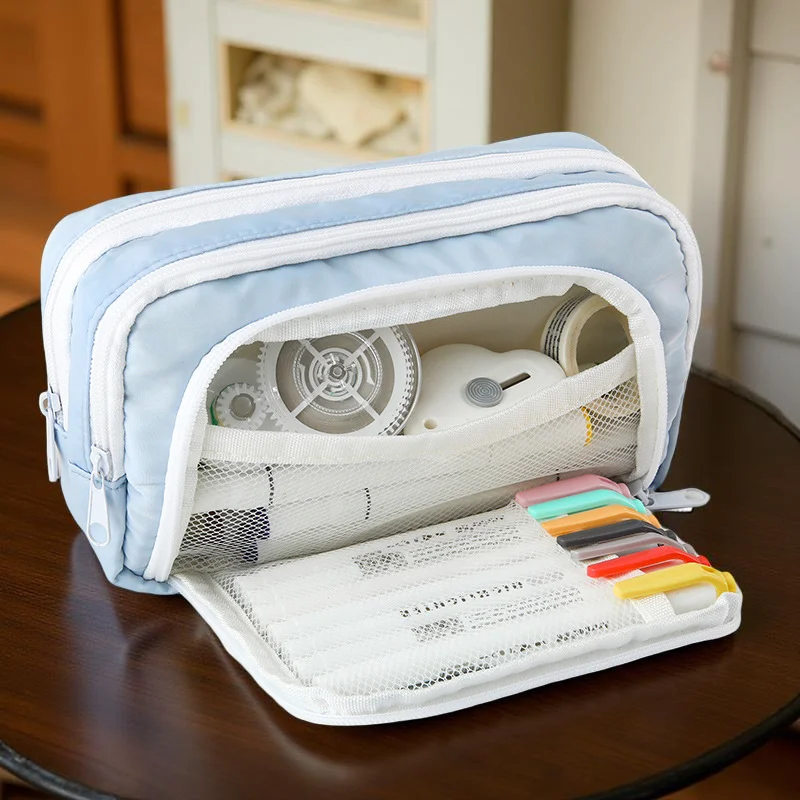 ハローキティ 二層ペンケース 大容量文具バッグ ジッパーオーガナイザー 学用品 ギフト 女の子 男の子 ティーン向け