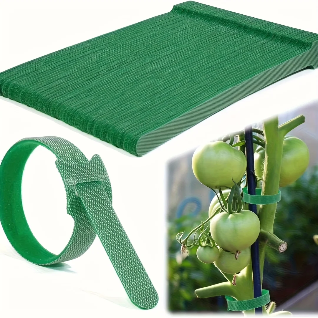 Attaches pour plantes en nylon antidérapantes réglables de 6 pouces, réutilisables, avec attaches auto-agrippantes, pour plantes grimpantes, support