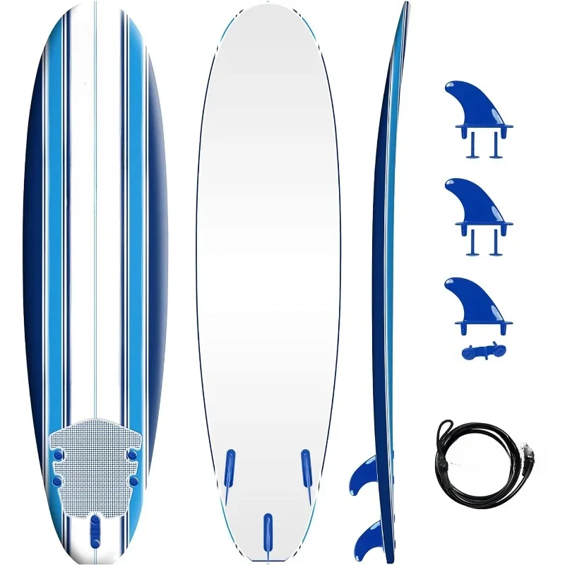 v Classic Soft Top Foam 7ft Surfboard Surfboard for Beginners and All Surfing Levels Complete Set