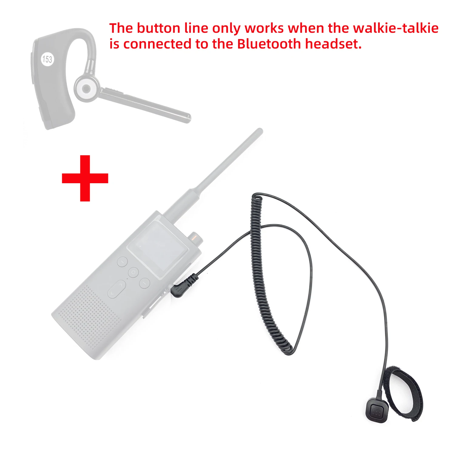 PTT Button Cable Is Suitable for Xiaomi Walkie Talkie 2 to Connect Bluetooth Headset Using Xiaomi Walkie Talkie2 External Button