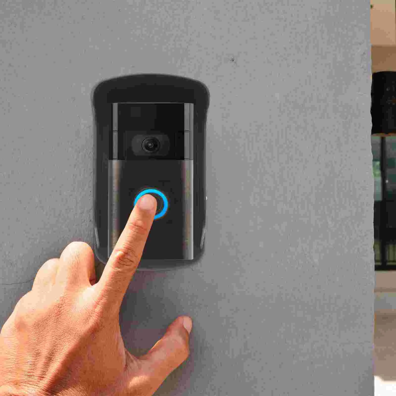 คีย์บอร์ดแบบมีสาย Video Doorbell กันน้ําสําหรับ CHIME Weatherproof หมวกพลาสติก 1700X1050X800 ซม.กันฝนสีดํา