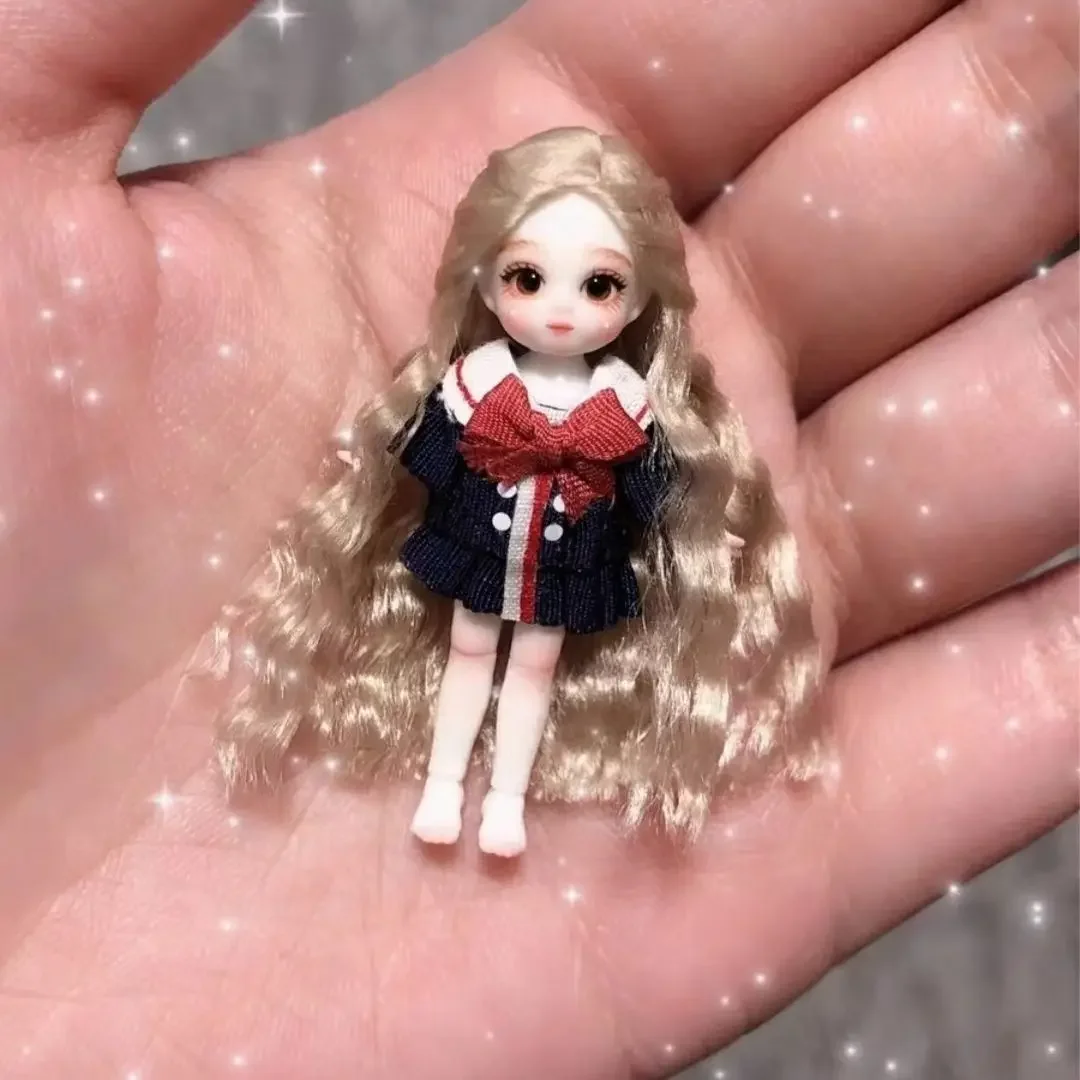 New Mini Bjd Doll, Height 4.5cm, No Makeup, Resin 3D Printing,Diy Girl Toys Dress Up Doll Accessories